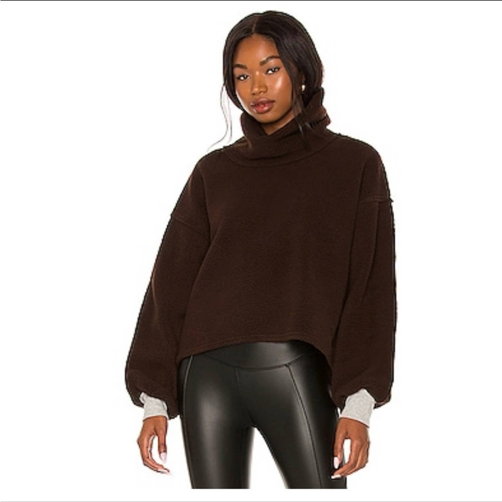 NWT Free People Elk Mountain Fleece Pullover Funnel Neck